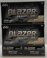 (OO) CCI Blazer Ammunition 9mm Luger Cartridges