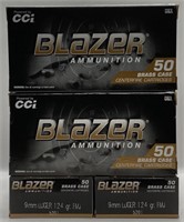 (OO) CCI Blazer Ammunition 9mm Luger Cartridges