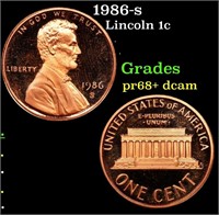 Proof 1986-s Lincoln Cent 1c Grades GEM++ Proof De