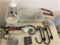 Lot of Assorted Hanging Hardware, Curtain & Wall