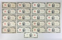 1928-D, 1928-E, 1928-F, 1928-G & 1953-C $2 Notes