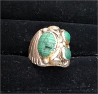 Sterling Silver & Turquois Ring (Size 11.5)