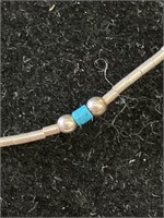 16" necklace w/ turquoise accents sterling links