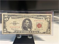 1963 Series Red Seal Five Dollar Bill