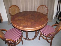 Vintage Bent Wood Dinette & 4 Matching Chairs