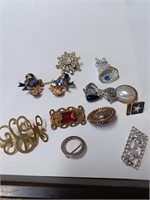 Lot of Vtg. Brooches and Brooch Parts