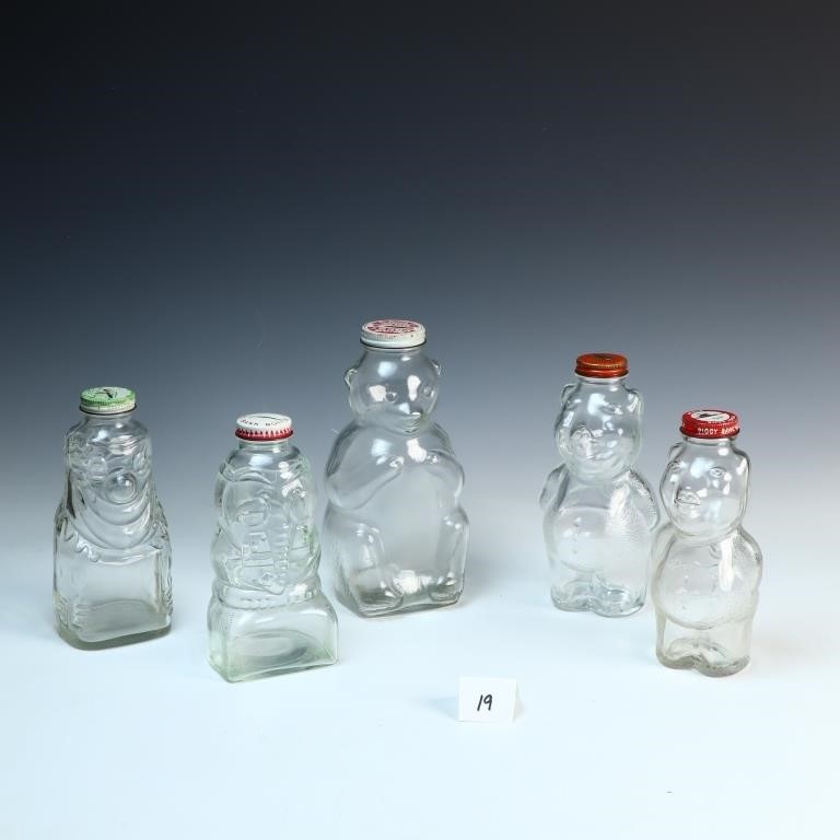 Vintage 1950s bear glass banks