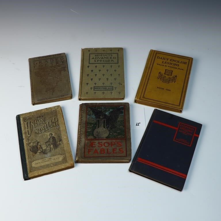 Six antique books