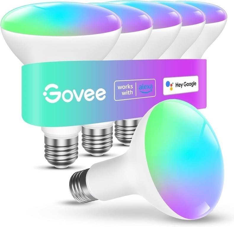 Govee Smart Light Bulbs, 1200 Lumens Dimmable 6-Pk