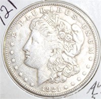 1921-S Morgan Silver Dollar AU58