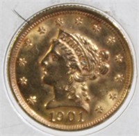 1901 $2.50 Gold Coin AU55