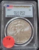 2017 FIRST STRIKE SILVER EAGLE $1 COIN - MS70