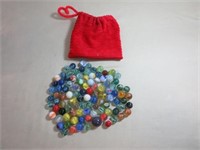 A Pouch and 100+ Marbles