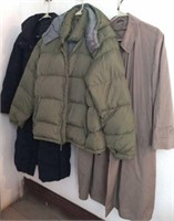 2 Lands End Goosedown women's coats & men's Trench