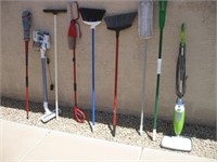 9pc's Brooms, Mops, Floor Vac's, Dust Mop