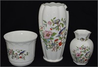 3 pcs Aynsley China Vase & Pot Set "Pembroke"