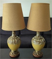 MCM Ceramic Base Lamps with Paper Shades