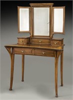 Louis Majorelle style sycamore dressing table with