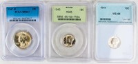 Coin 3 Certified Silver Coins  PCGS &  NNC