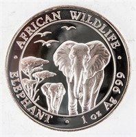 Coins Somali 100 Sch. .999 Silver African Wildlife