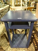 BLUE PAINTED TABLE 17"SQ X 26"T
