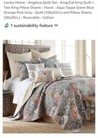 NEW King Size Quilt + 2 Pillow Shams - Floral
