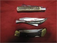 1 Hen & Rooster straight razor & 2 pocket knives: