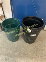 2 trash cans