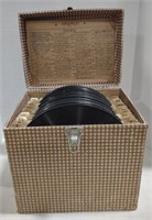 (AF) Lot of 78 RPM records and traveling case