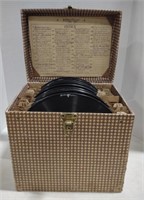 (AF) Lot of 78 RPM records and traveling case