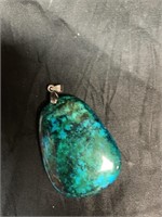 2 “ GREEN, BLACK & TURQUOISE STONE PENDANT