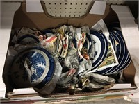 BOX OF BLUE DINNERWARE