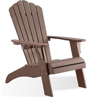 Psilvam Adirondack Chair  Poly Lumber  Brown.