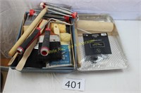 Group of Paint Pans, Rollers & More