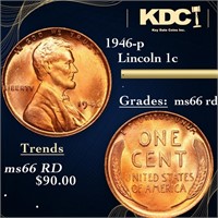 1946-p Lincoln Cent 1c Grades GEM+ Unc RD