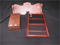 Wooden file box, wooden wall-mount pool cue