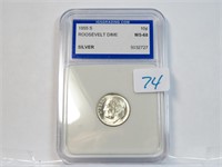 1955 S Roosevelt Dime MS 68 IGS Graded Silver