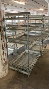 (2) DANISH TROLLEY, TOWABLE W/  4 shelves