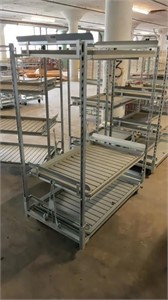 (2) DANISH TROLLEY, TOWABLE W/ 3 shelves 32x56x75