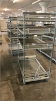 (2) DANISH TROLLEY, TOWABLE W/ 4 SHELVES and