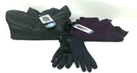 LG Women's Down Coat, LoungePants & Winter Gloves