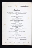 1948 SS American Luncheon Menu