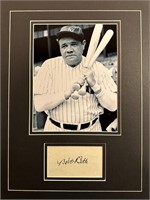 Babe Ruth Custom Matted Autograph Display
