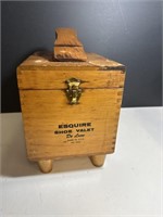Vintage wooden Esquire Shoe Valet Shine box