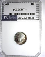 1962 Dime PCI MS-67+ GREAT TONING