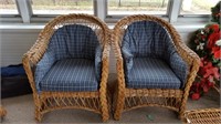 Chairs (2) Bamboo/Wicker Look Match Lot #9