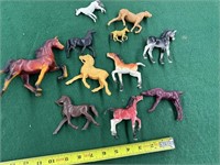 11 Small Plastic Horses