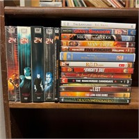Assortment of DVDs incl 1st four seasons of "24"