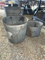 3 VINTAGE PAILS