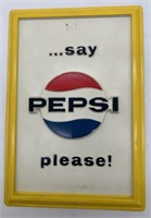 Plastic Pepsi Sign,say please